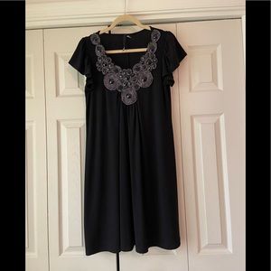 Nic & Dom Black Beaded Neckline Dress